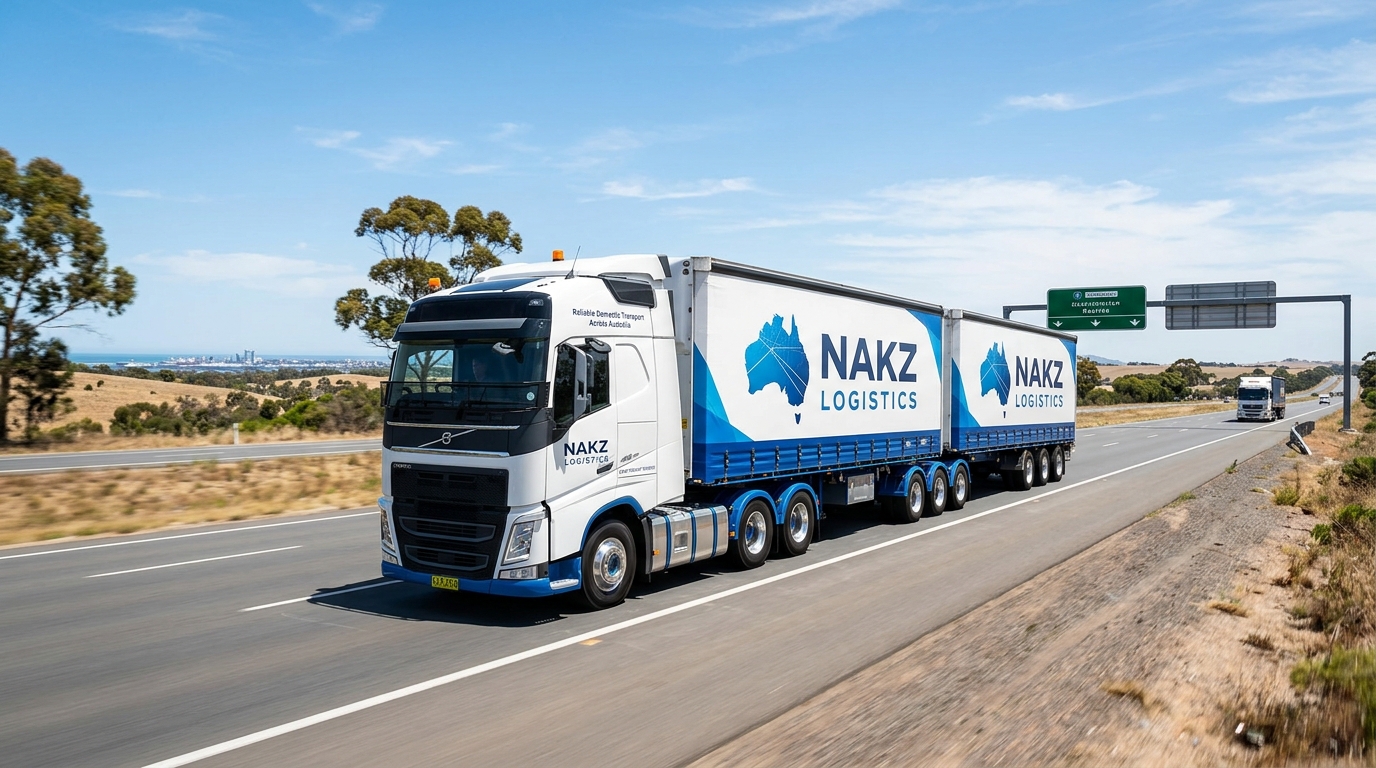 Road freight truck for domestic transport across Australia