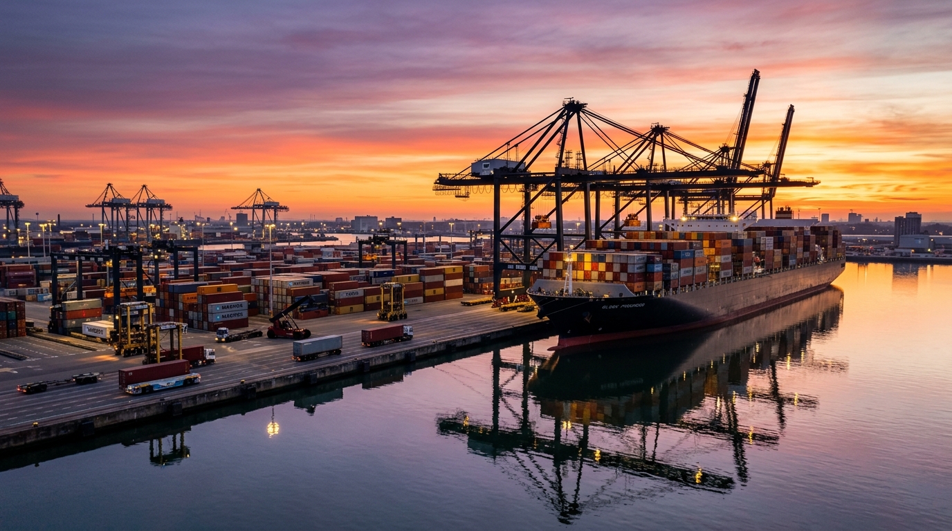 Ocean freight container ship and global seafreight logistics